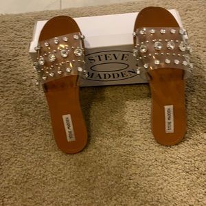 Steve Madden Sparkling Regent slides. Like new!